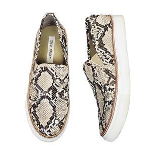 Steve Madden Jalia Snakeskin Animal Print Slip On Sneakers Size 9